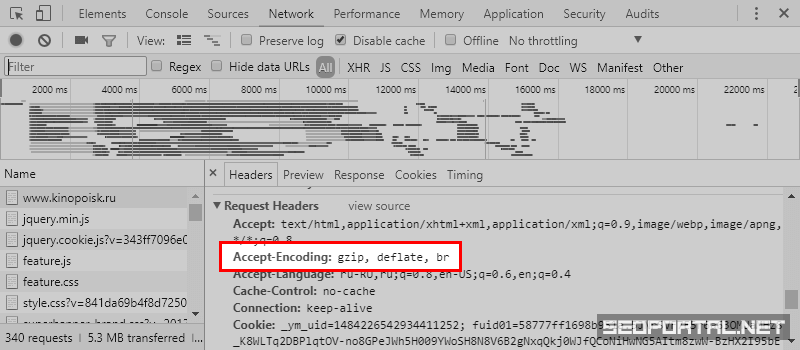 Accept-Encoding: gzip, deflate, br